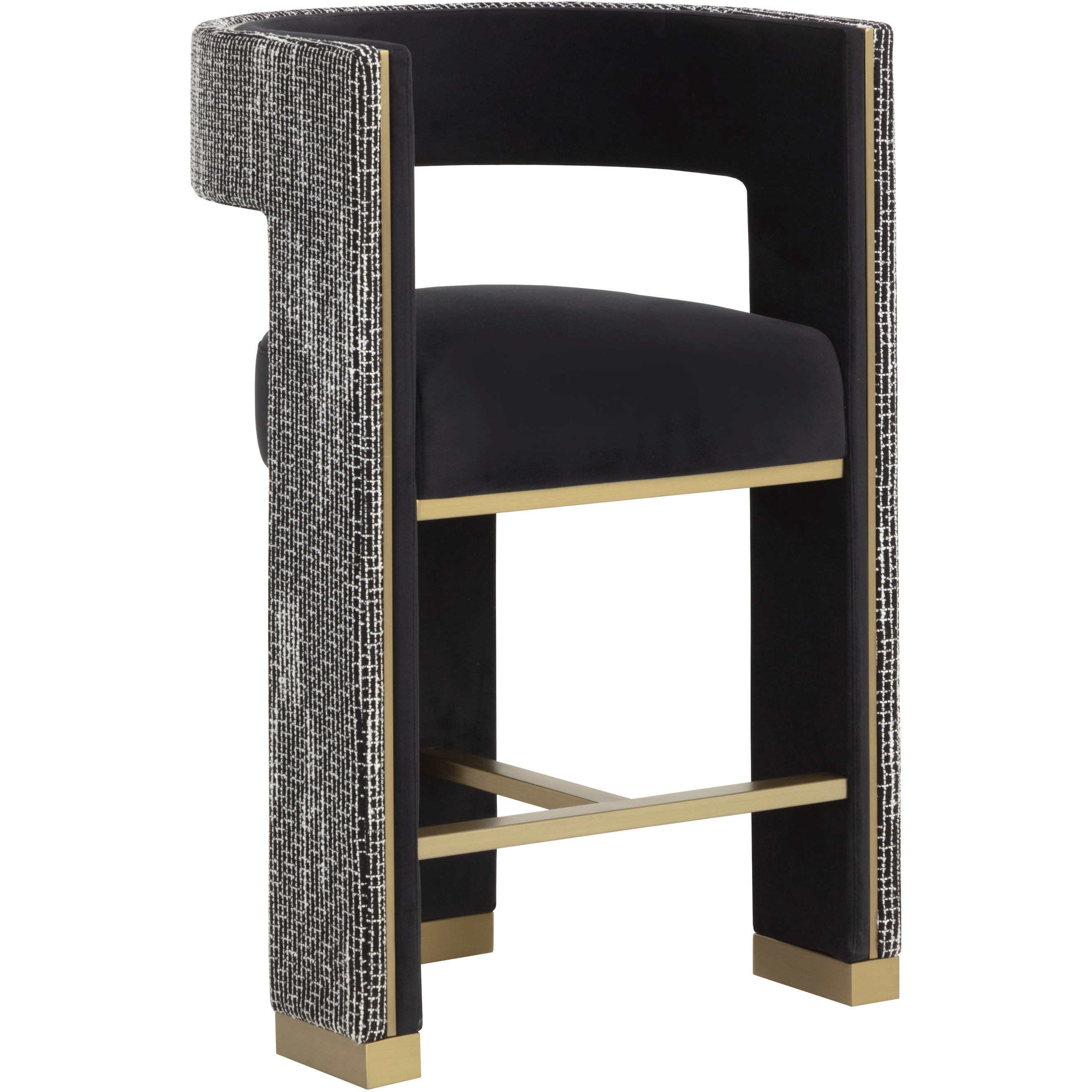 Adamina 36.25 inch Abbington Black / Hobbes Night Counter Stool